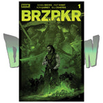 BRZRKR #1 VANCE KELLY DIMENSION X COMICS EXCLUSIVE RED, RED CHASE, AND GREEN VARIANT SET 02/24/21